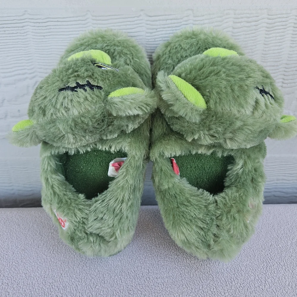 Build A Bear Halloween Zombie Bear House Slippers Shoes Youth SZ 1 2 Green